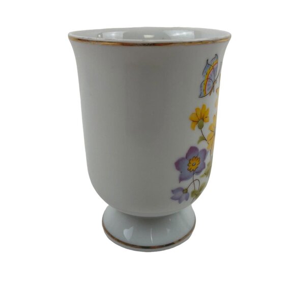 Royal Princess Coffee Mug Porcelain Pedestal Base Gold Trim Floral Japan 8oz - Picture 4 of 10